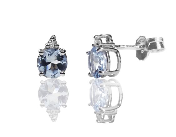 Ohrringe Promesse Dame in Weißgold Acquamarina 0.03 Ct OACQ2 - OACQ2